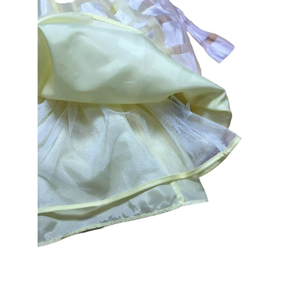 Yellow Dress Size Girl's XS 4/5 Flower & Tie Back Bow Party Holiday Edition - Picture 5 of 12